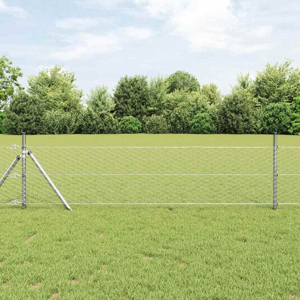 JUNG Vida Zaunpfosten Silber 50 x 0,4 m (36 mm Maschen) Stahl