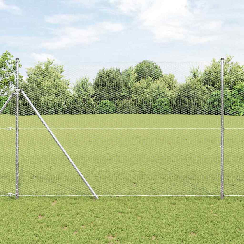 JUNG Vida Zaunpfosten Silber 100 x 1,5 m (25 mm Maschenweite) Stahl
