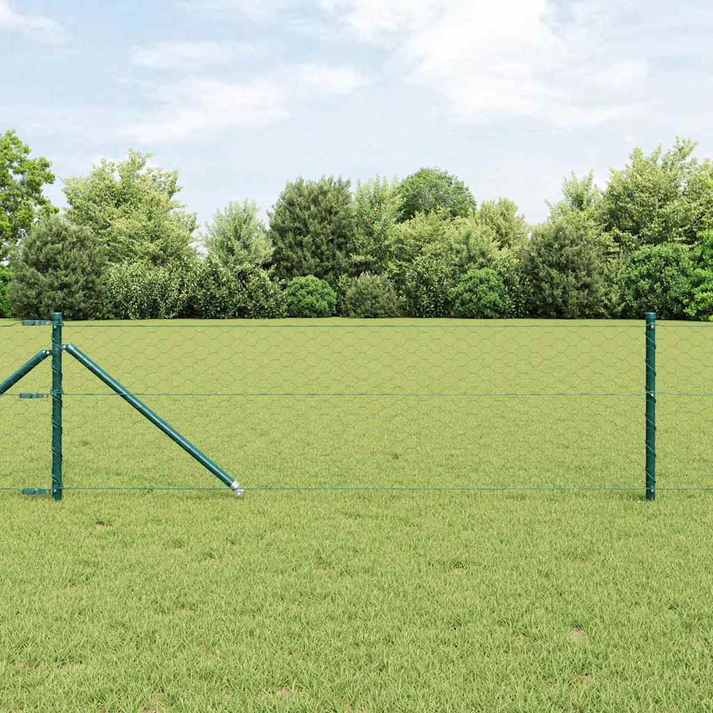 JUNG Vida Zaunpfosten Grün 25 x 0,6 m (50 mm Maschen) Stahl und PVC
