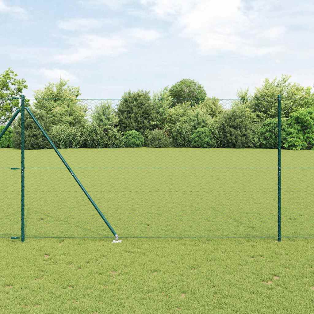 JUNG Vida Zaunpfosten Grün 100 x 1,5 m (36 mm Maschenweite) Stahl und PVC
