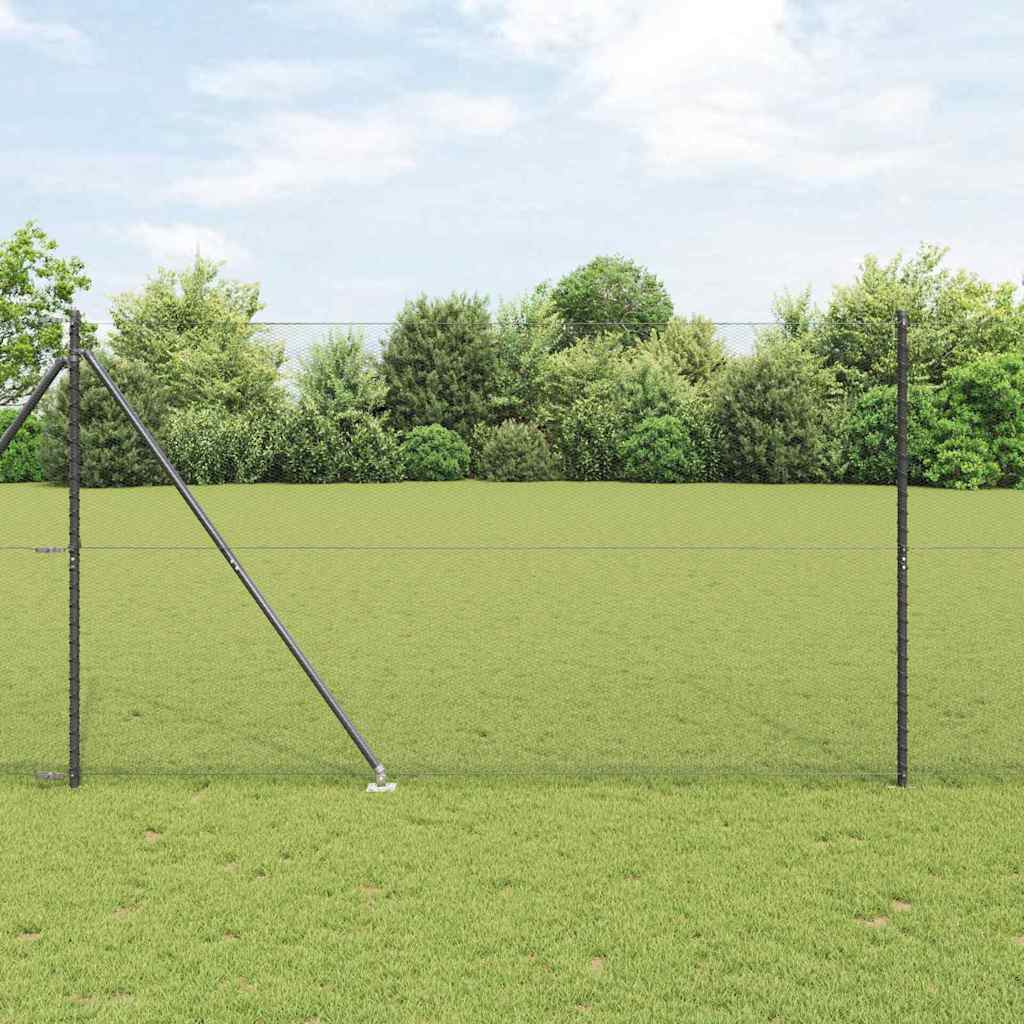 JUNG Vida Zaunpfosten Grau 10 x 1,6 m (13 mm Netz) Stahl und PVC
