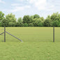 JUNG Vida Zaunpfosten Grau 50 x 0,5 m (13 mm Masche) Stahl und PVC