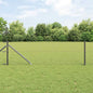 JUNG Vida Zaunpfosten Grau 50 x 0,6 m (50 mm Gewebe) Stahl und PVC