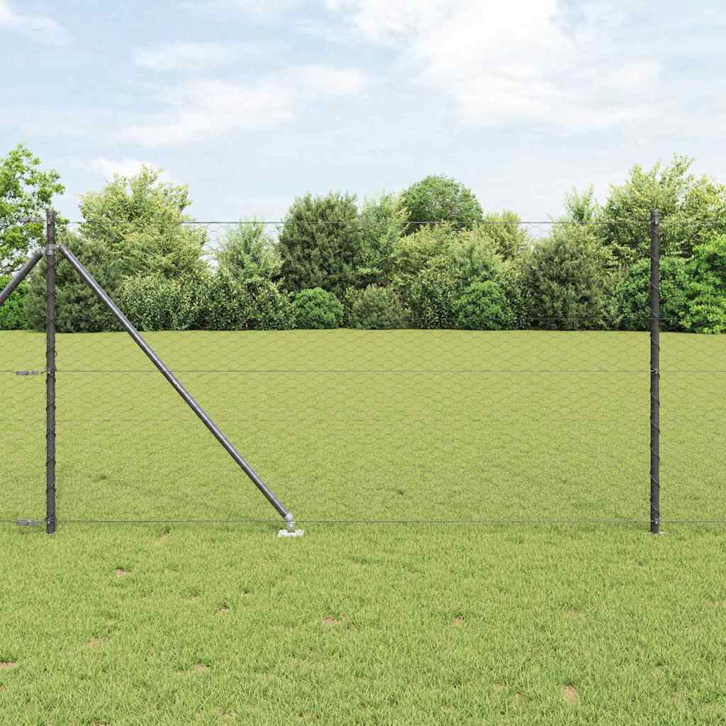 JUNG Vida Zaunpfosten Grau 100 x 1 m (36 mm Maschenweite) Stahl und PVC