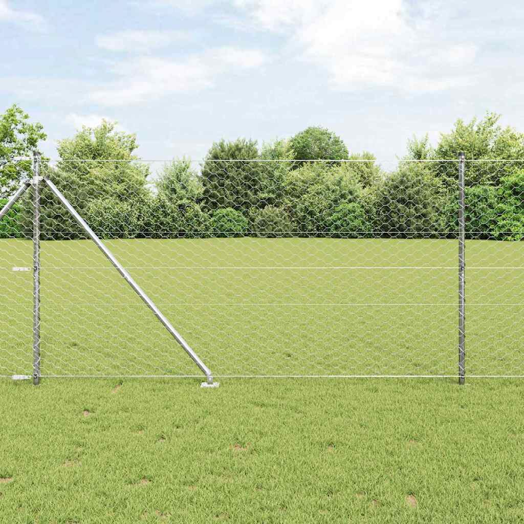 JUNG Vida Zaunpfosten Silber 10 x 1,4 m (50 mm Maschen) Stahl