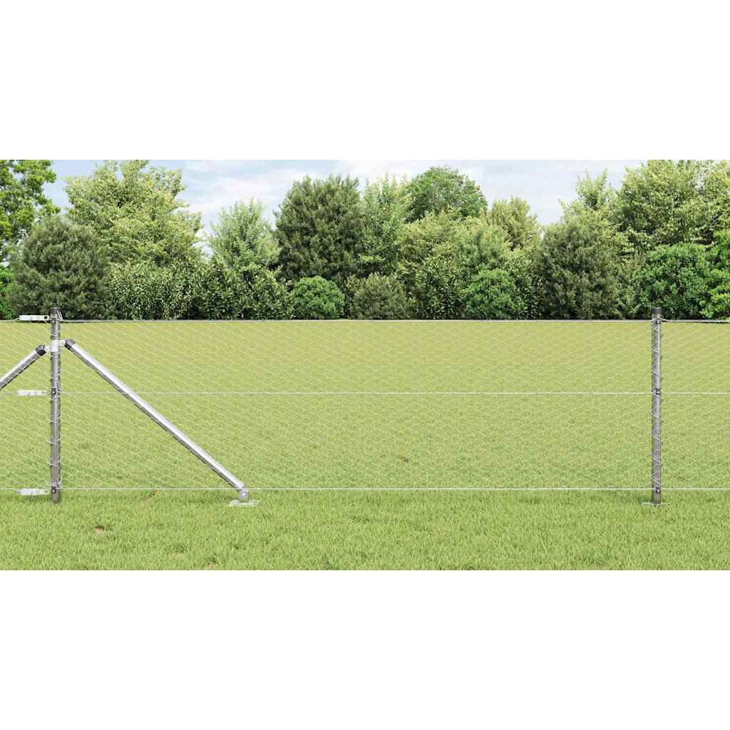 JUNG Vida Zaunpfosten Silber 25 x 0,6 m (25 mm Maschenweite) Stahl