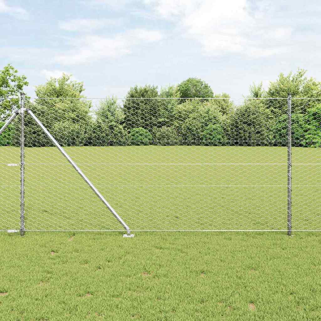 JUNG Vida Zaunpfosten Silber 25 x 1,2 m (36 mm Netz) Stahl