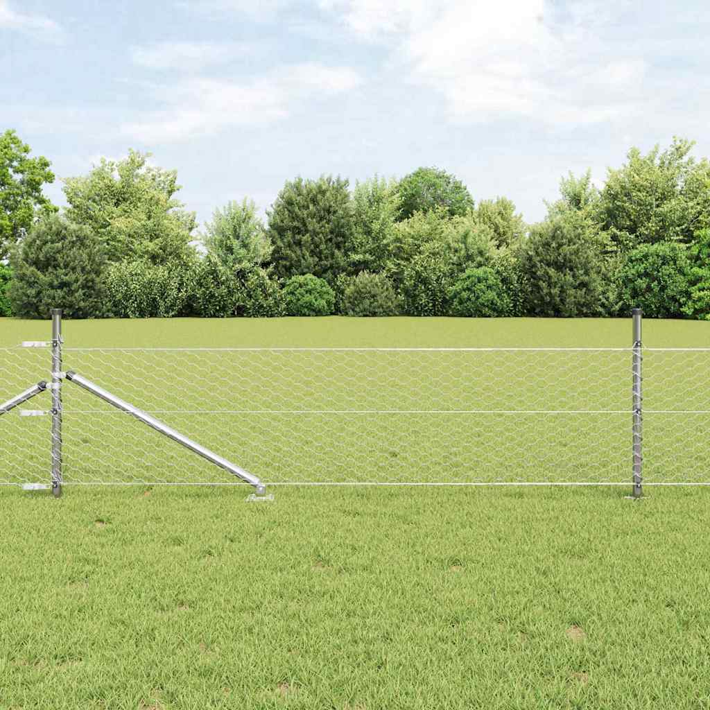 JUNG Vida Zaunpfosten Silber 100 x 0,4 m (36 mm Maschen) Stahl