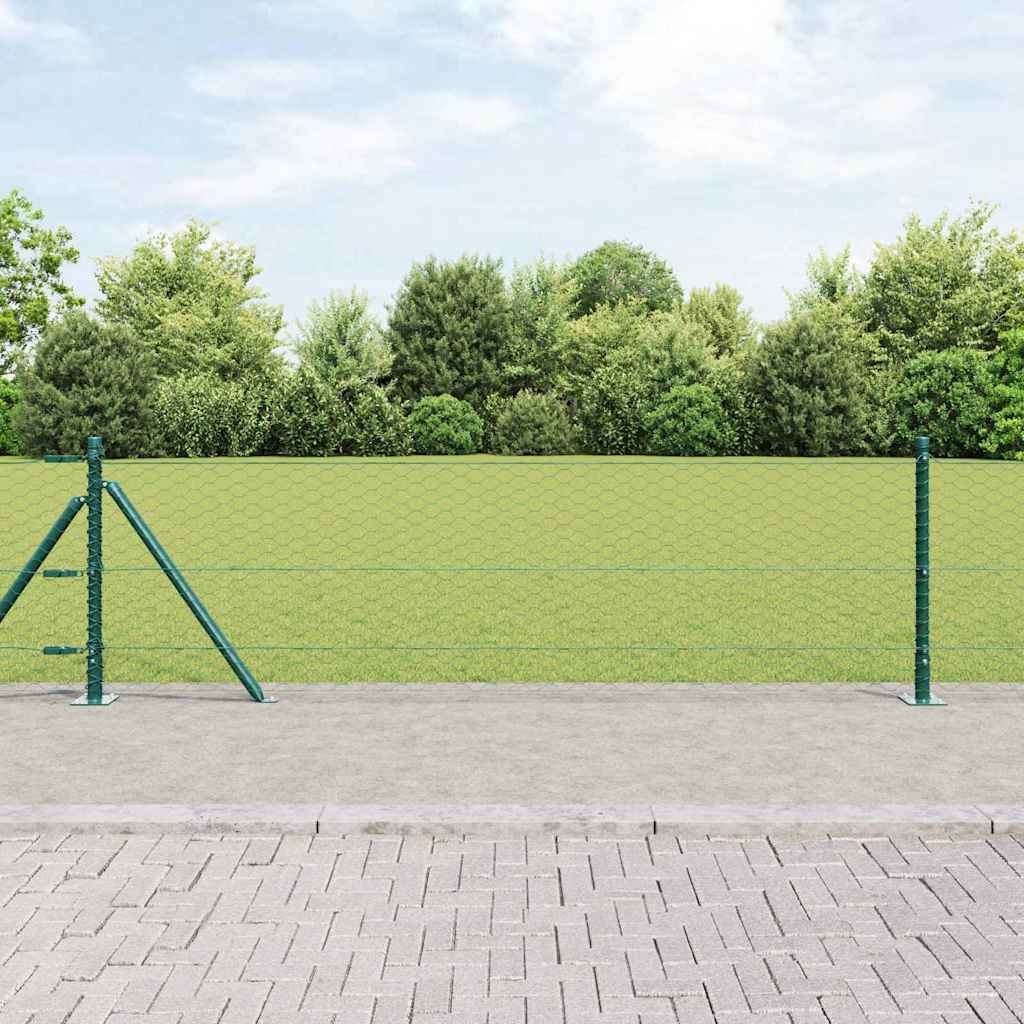 JUNG Vida Zaunpfosten Grün 10 x 0,6 m (36 mm Netz) Stahl und PVC