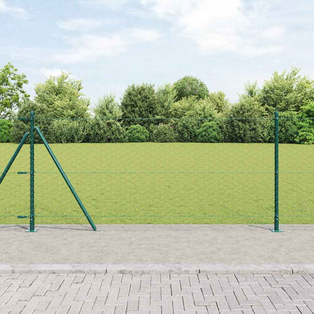 JUNG Vida Zaunpfosten Grün 10 x 0,8 m (50 mm Masche) Stahl und PVC
