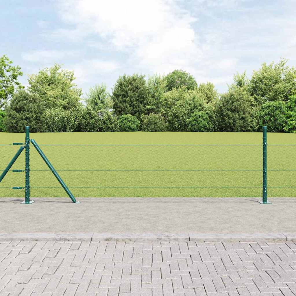 JUNG Vida Zaunpfosten Grün 50 x 0,4 m (25 mm Netz) Stahl und PVC