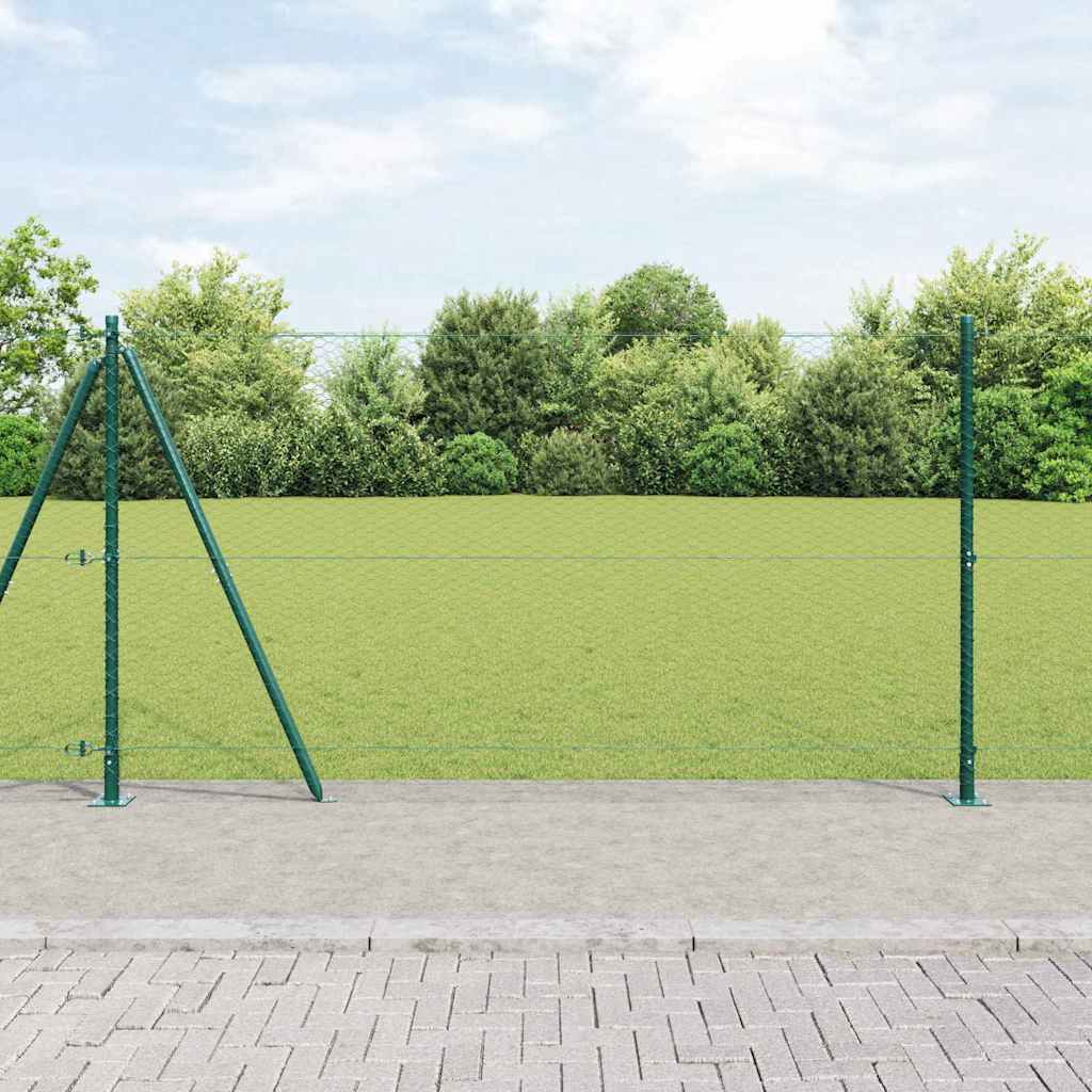 JUNG Vida Zaunpfosten Grün 50 x 1,2 m (25 mm Maschen) Stahl und PVC