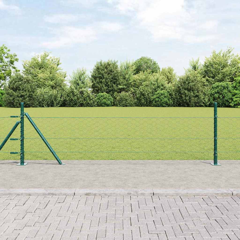 JUNG Vida Zaunpfosten Grün 100 x 0,4 m (50 mm Netz) Stahl und PVC