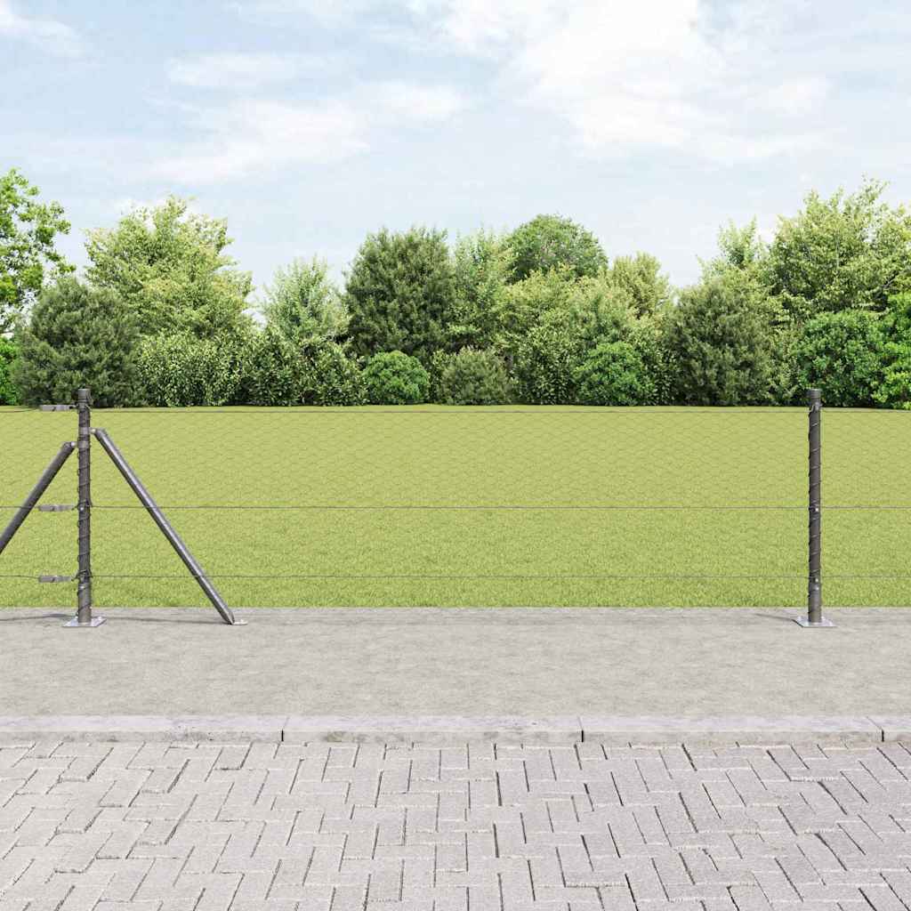 JUNG Vida Zaunpfosten Grau 25 x 0,6 m (25 mm Maschenweite) Stahl und PVC