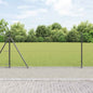 JUNG Vida Zaunpfosten Grau 25 x 0,8 m (36 mm Netz) Stahl und PVC