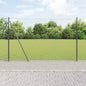 JUNG Vida Zaunpfosten Grau 25 x 1,6 m (50 mm Geflecht) Stahl und PVC