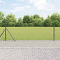 JUNG Vida Zaunpfosten Grau 50 x 0,4 m (36 mm Maschen) Stahl und PVC