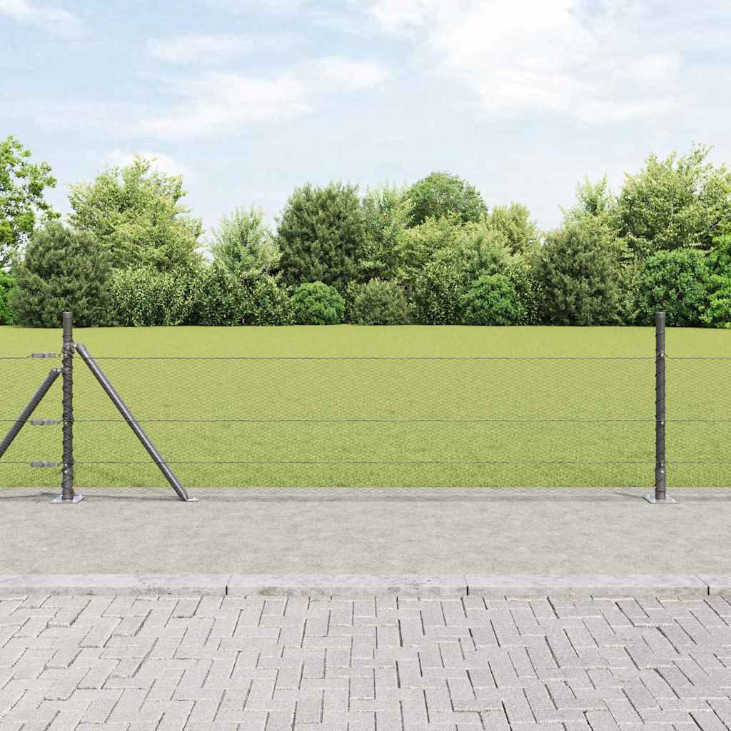 JUNG Vida Zaunpfosten Grau 100 x 0,4 m (13 mm Maschenweite) Stahl und PVC