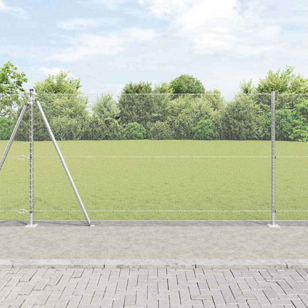 JUNG Vida Zaunpfosten Silber 10 x 1,2 m (13 mm Maschen) Stahl