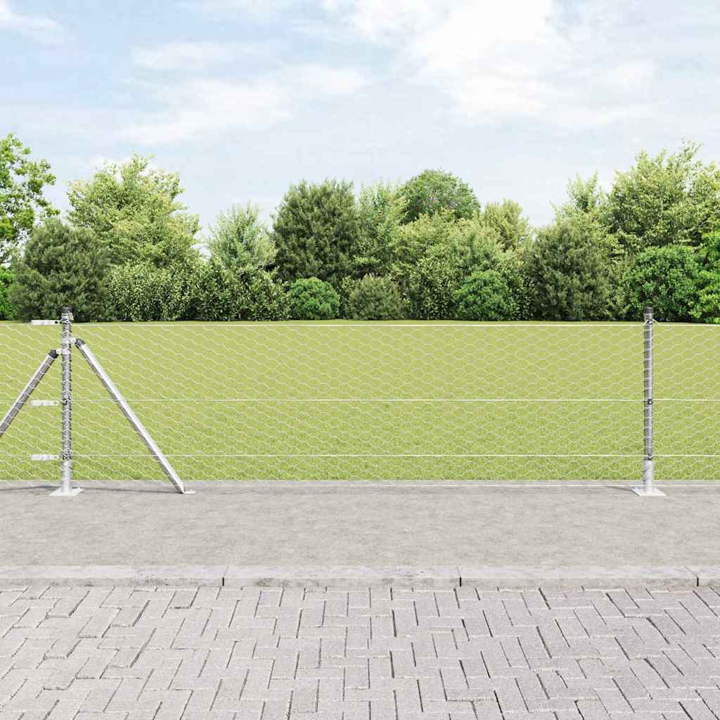 JUNG Vida Zaunpfosten Silber 25 x 0,6 m (36 mm Maschen) Stahl