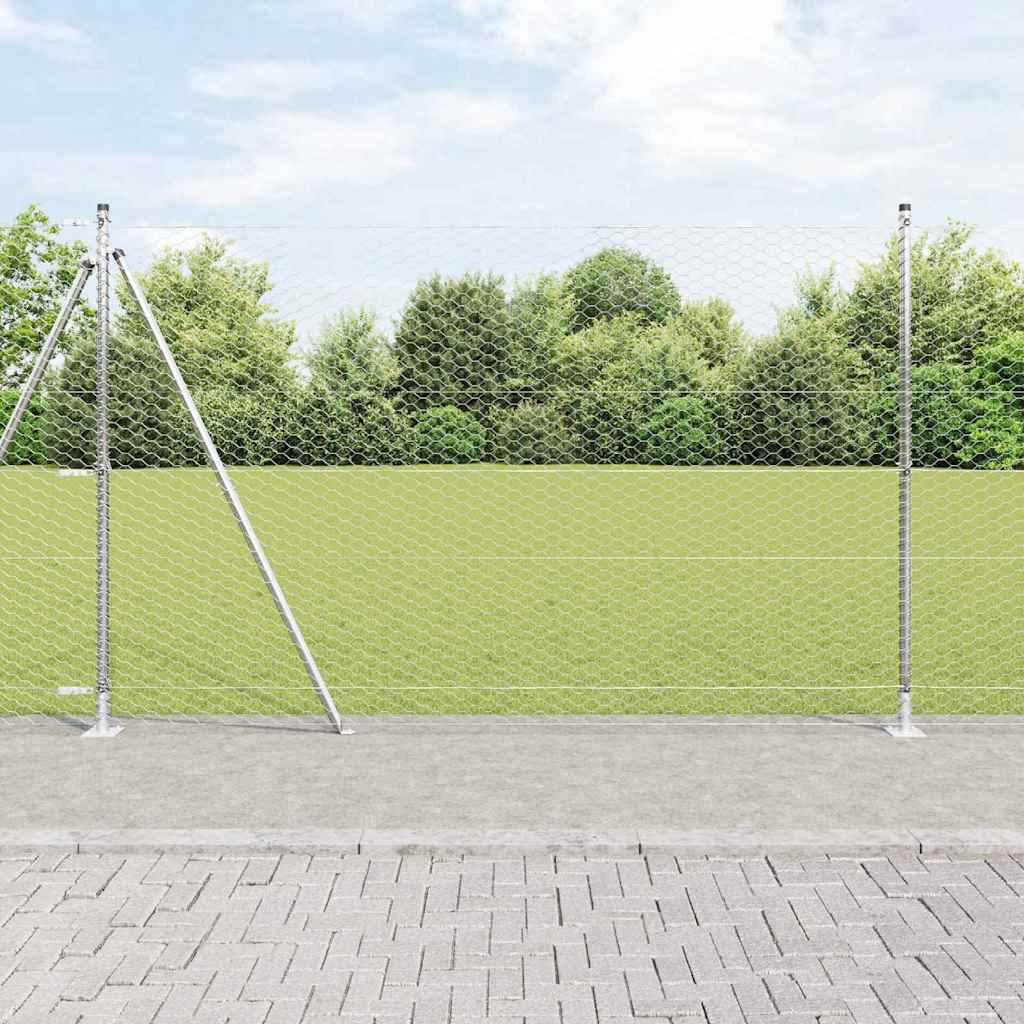 JUNG Vida Zaunpfosten Silber 25 x 1,4 m (36 mm Maschen) Stahl