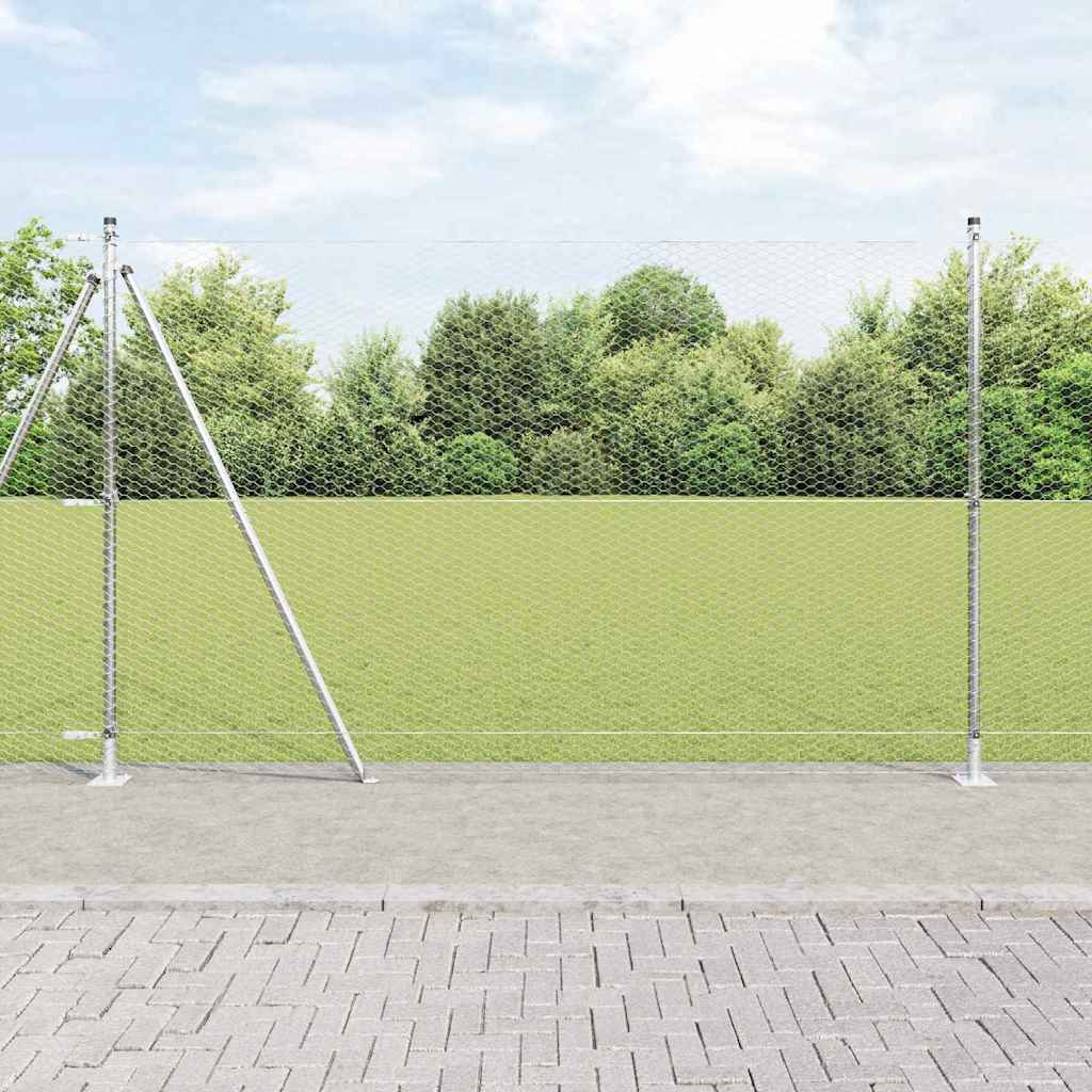 JUNG Vida Zaunpfosten Silber 100 x 1,6 m (25 mm Maschennetz) Stahl