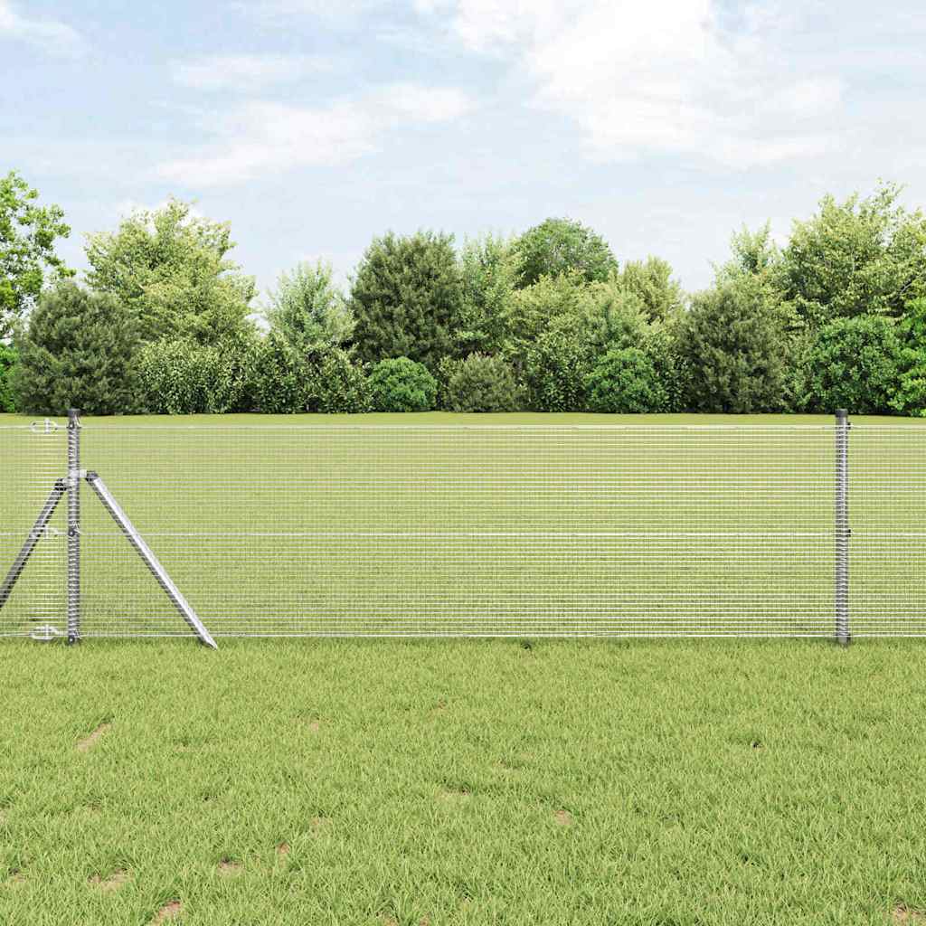 JUNG Vida Zaunpfosten Silber 25 x 0,6 m (12 x 12 mm Maschen) Stahl
