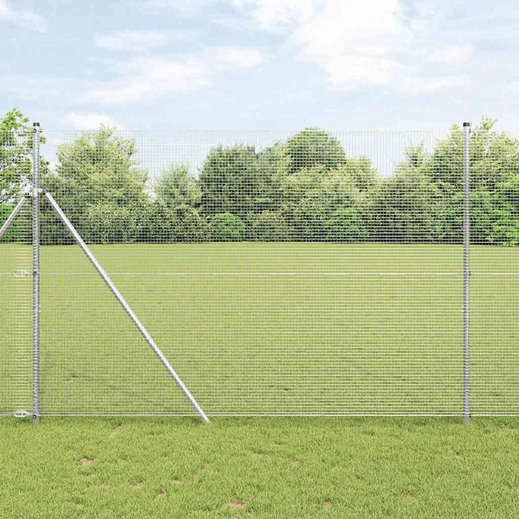 JUNG Vida Zaunpfosten Silber 50 x 1,5 m (16 x 16 mm Maschen) Stahl