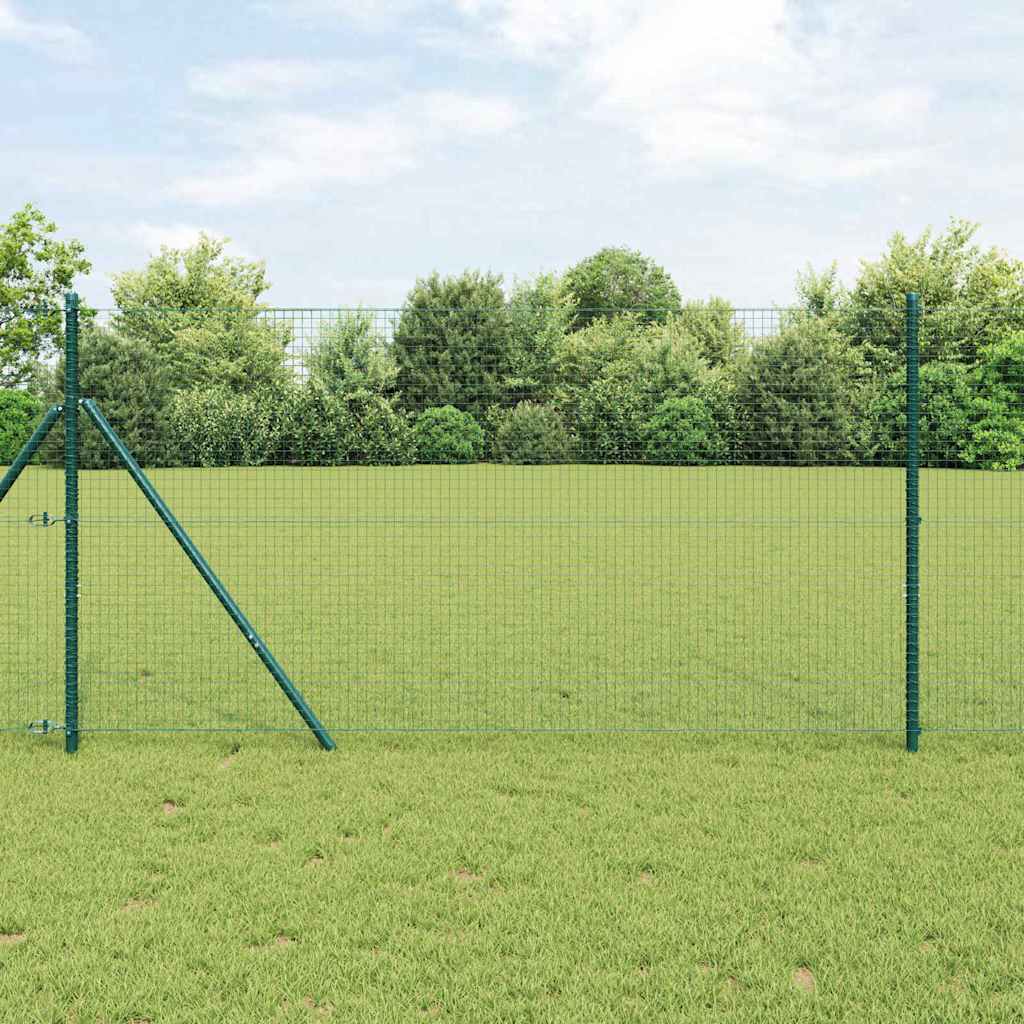 JUNG Vida Zaunpfosten Grün 10 x 1,4 m (25 x 25 mm Netz) Stahl und PVC
