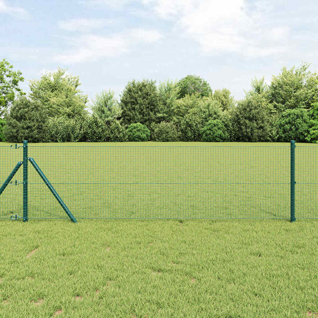 JUNG Vida Zaunpfosten Grün 25 x 0,4 m (19 x 19 mm Masche) Stahl und PVC