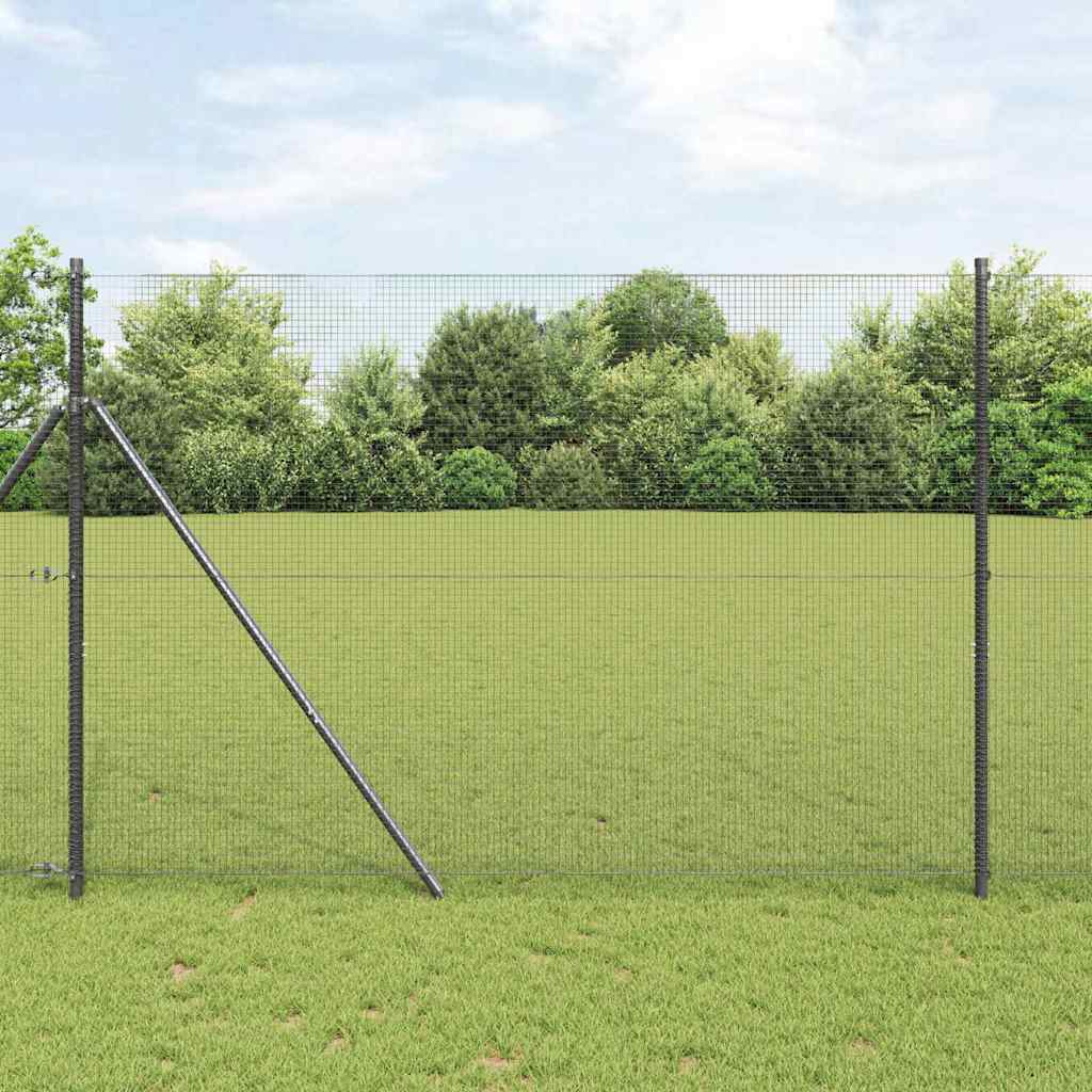 JUNG Vida Zaunpfosten Grau 25 x 1,6 m (16 x 16 mm Netz) Stahl und PVC