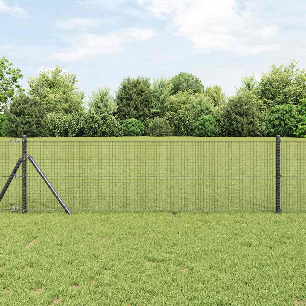 JUNG Vida Zaunpfosten Grau 50 x 0,6 m (12 x 12 mm Masche) Stahl und PVC