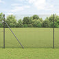 JUNG Vida Zaunpfosten Grau 50 x 1,5 m (12 x 12 mm Maschen) Stahl und PVC
