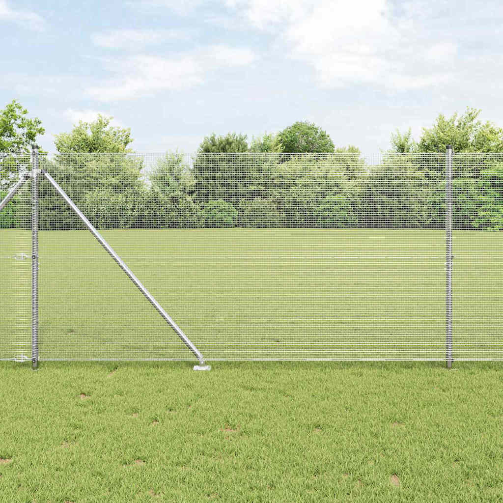 JUNG Vida Zaunpfosten Silber 25 x 1,2 m (12 x 12 mm Masche) Stahl
