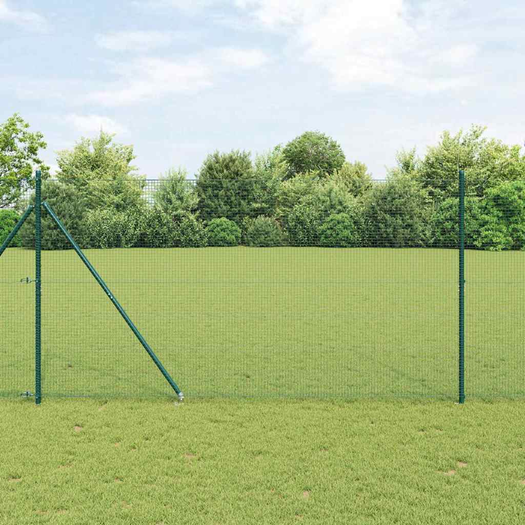 JUNG Vida Zaunpfosten Grün 50 x 1,4 m (Masche 19 x 19 mm) Stahl und PVC