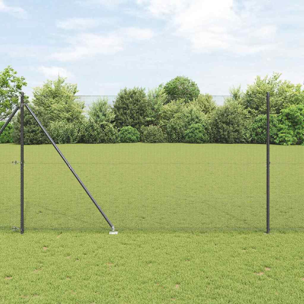 JUNG Vida Zaunpfosten Grau 10 x 1,5 m (16 x 16 mm Gitter) Stahl und PVC