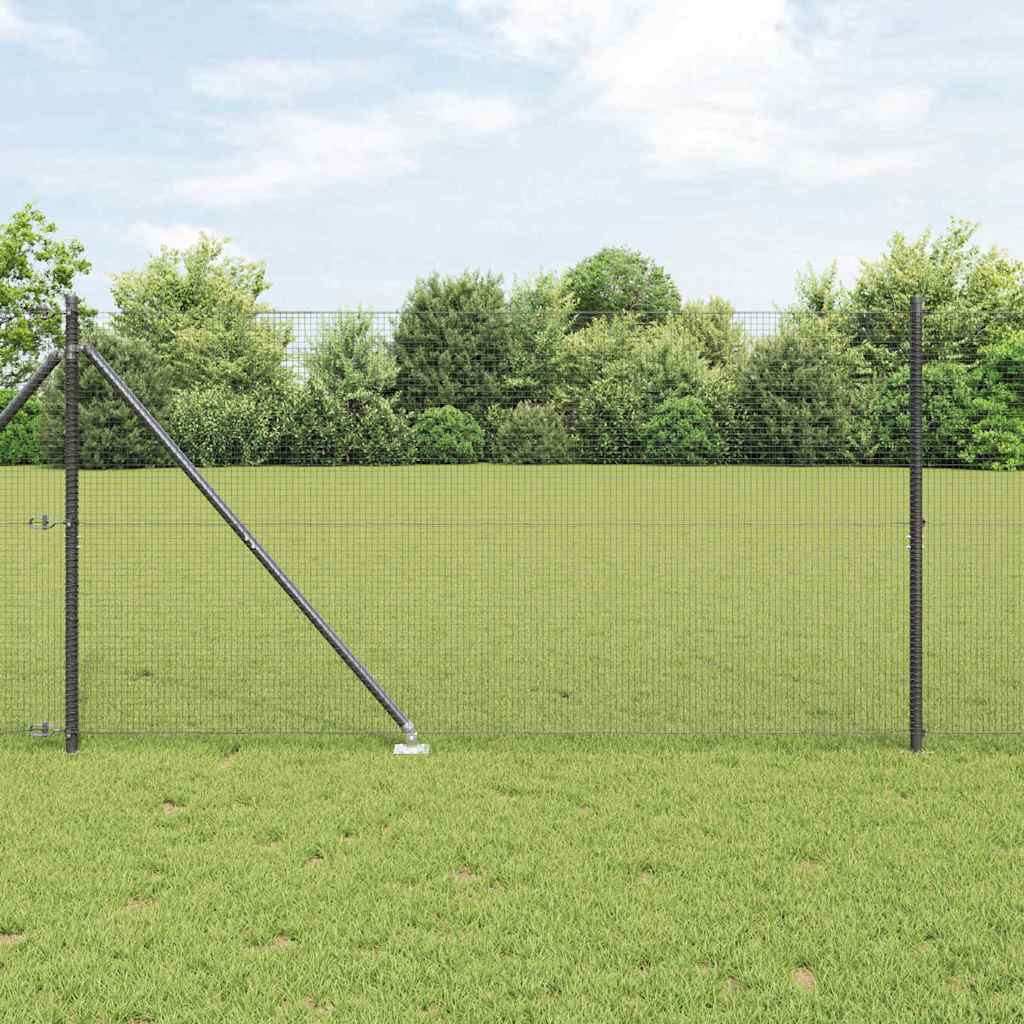 JUNG Vida Zaunpfosten Grau 50 x 1,4 m (16 x 16 mm Gewebe) Stahl und PVC