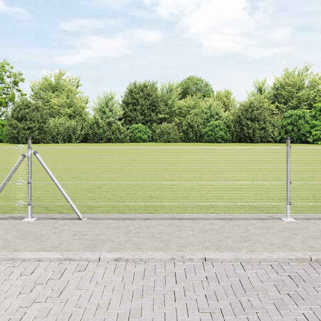 JUNG Vida Zaunpfosten Silber 100 x 0,5 m (12 x 12 mm Maschen) Stahl