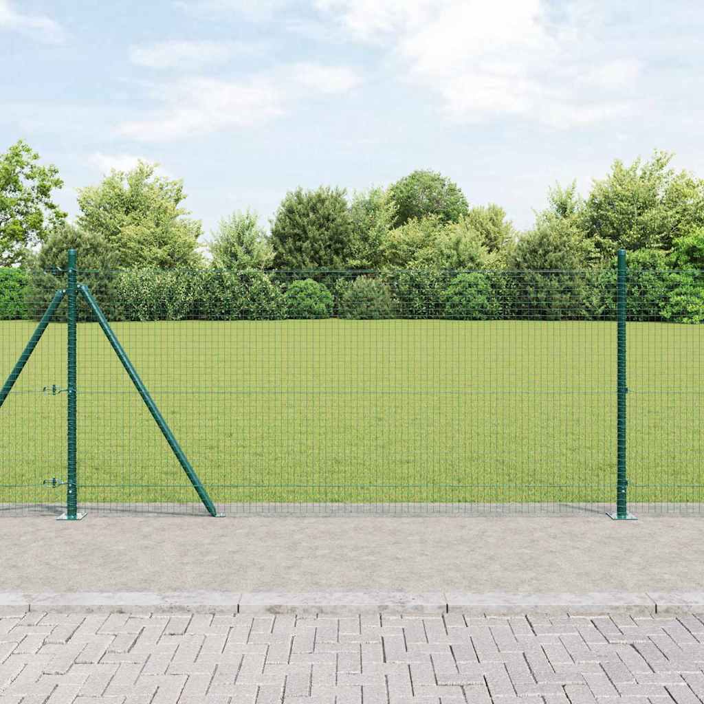JUNG Vida Zaunpfosten Grün 10 x 0,8 m (25 x 25 mm Maschen) Stahl und PVC