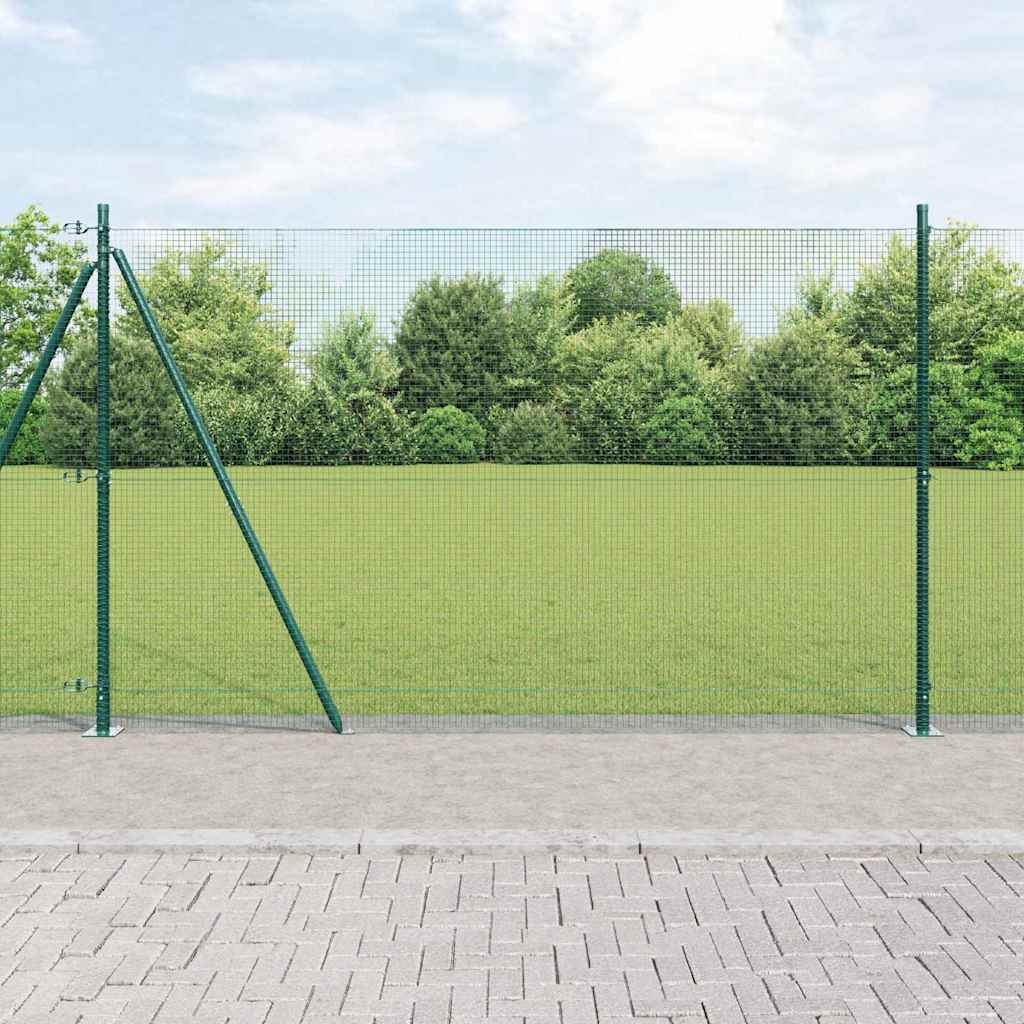 JUNG Vida Zaunpfosten Grün 25 x 1,4 m (16 x 16 mm Maschen) Stahl und PVC