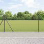 JUNG Vida Zaunpfosten Grau 25 x 0,8 m (19 x 19 mm Masche) Stahl und PVC