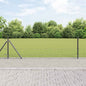 JUNG Vida Zaunpfosten Grau 50 x 0,4 m (25 x 25 mm Netz) Stahl und PVC