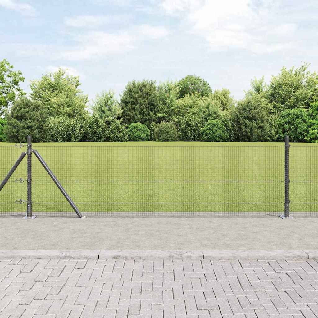 JUNG Vida Zaunpfosten Grau 100 x 0,4 m (16 x 16 mm Maschen) Stahl und PVC