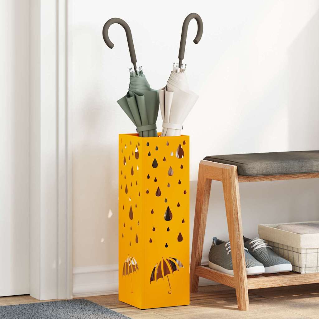 JUNG Vida Sonnenschirmhalter mit Speicher Senf 15,5 x 15,5 x 49 cm Metall