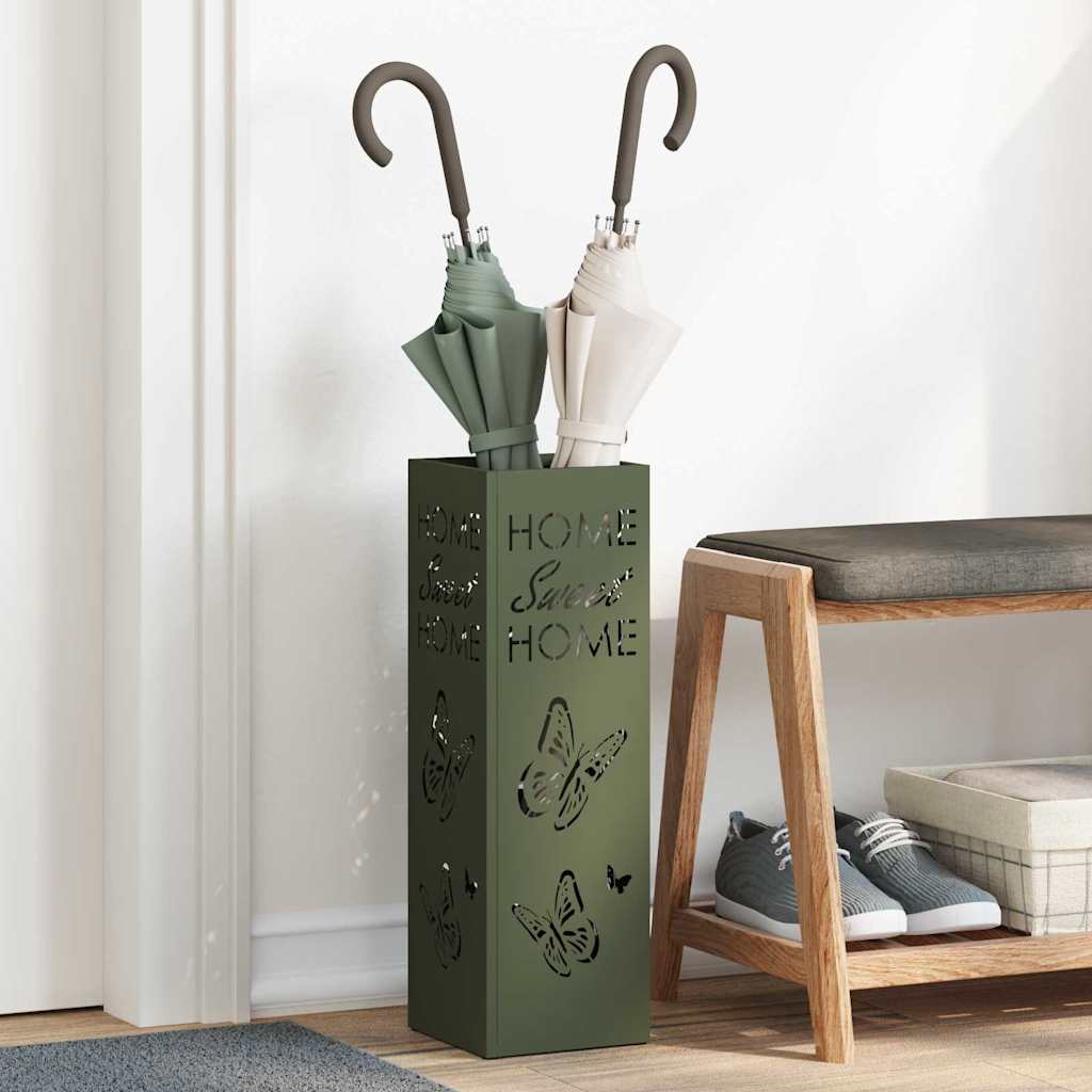 JUNG Vida Sonnenschirmhalter mit Speicher Oliv 15,5 x 15,5 x 49 cm Metall
