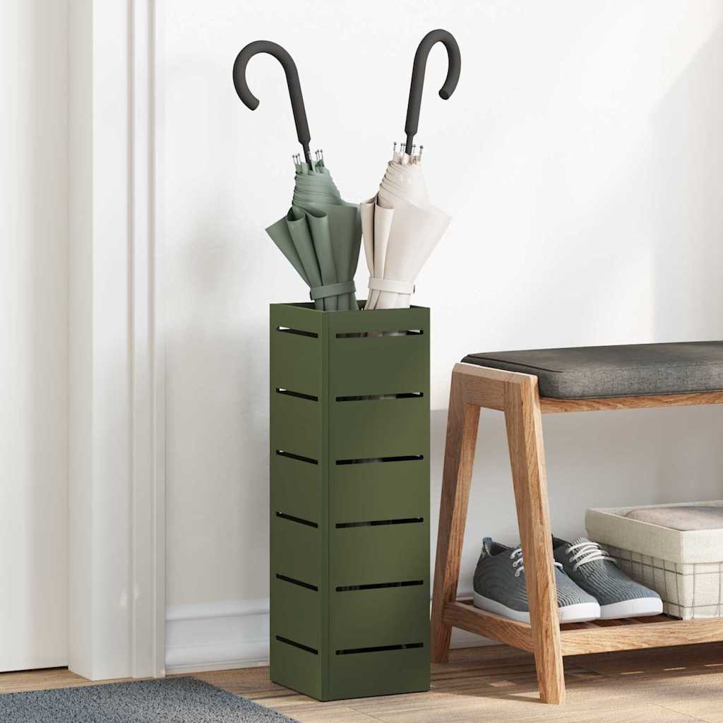 JUNG Vida Sonnenschirmhalter mit Speicher Oliv 15,5 x 15,5 x 49 cm Metall