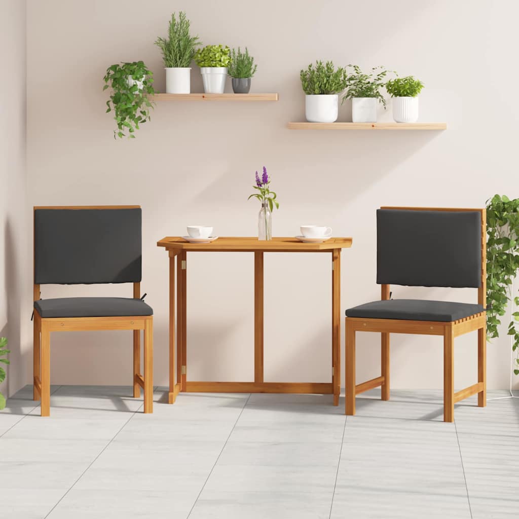 JUNG Vida Gartenstuhl mit Kissen 2 pcs Braun Massivholz Akazie