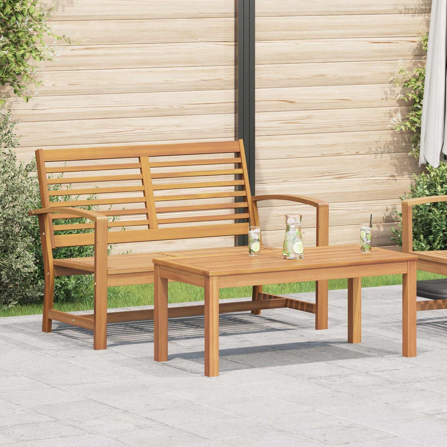 JUNG Vida Bank 2 pcs Braun Massivholz Teak