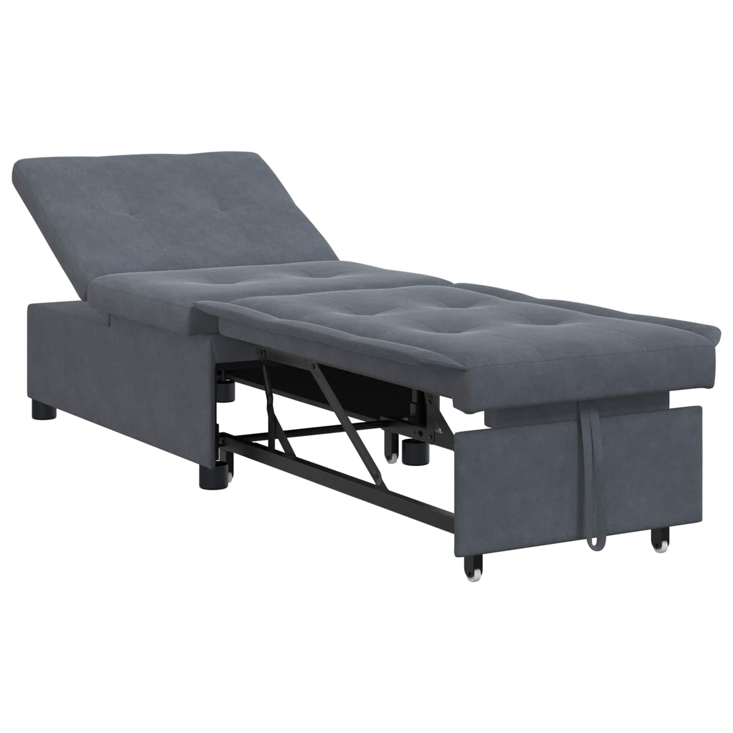 JUNG Vida Schlafsofa Dunkelgrau 194 x 67 x 82 cm Samt