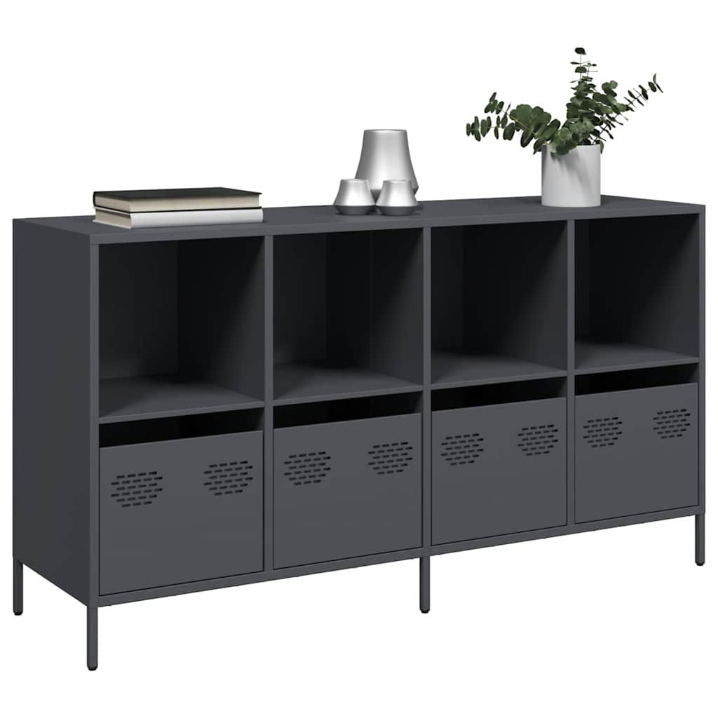 JUNG Vida Sideboard Anthrazit 135x39x73,5 cm Kaltgewalzter Stahl